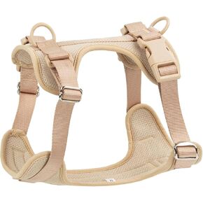 Wisedog Mesh Breathable Dog Harness: No Pull Harness with 3 Fast-Release Buckles Adjustable for Walking & Training for Small Medium Large Dogs (Pink, M: Neck=17"-22"/Chest=15"-28")
