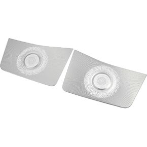 ACROPIX Dashboard Speaker Frame Cover Trim Car Audio Stereo Horn Speaker Grille Interior Decor Accessories Fit for Ford Bronco 2021-2023 Stainless Steel Silver Tone - Pack of 2