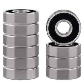 XiKe 10 Pcs 608-2RS Bearings 8x22x7mm, Double Rubber Seals and Pre-Iubrication, Deep Groove Ball Bearings for Electric Motor