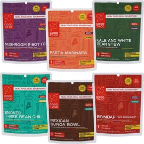 GOOD TO-GO Traverse Food Kit - Vegan Sampler | Camping Food, Backpacking Food | Just Add Water Meals, Backpacking Meals | Dehydrated Meals Taste Better Than Freeze Dried Meals