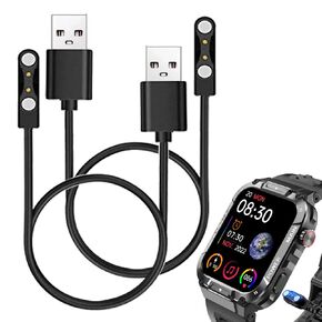 smart watch Cables Compatible with Hvlgmrc MASVVPI P66 1.96 inches Rugged Smart Watch, 2-Pack