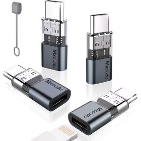 4 Pack Lightning to USB C Charging Adapter for iPhone 16/16Pro/15/15Pro/15Pro Max, iPad Pro/Air 5, Galaxy S24, USB C Male to Lightning Female Fast Charging & Data Transfer Adapter, Not for Audio/OTG