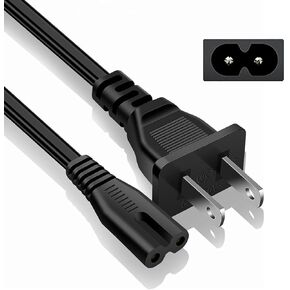 TV 2 Prong AC Power Cable LG TV Cord for LG TV 24" 28" 32" 40" 43" 48" 49" 50" 55" 60" 65" 75" 80" 85 LCD HD Smart 4K TV Power Cable, 43LH570A 55UH6090 55LH575A 55UH6030 32LH500B Charging Cable (10FT)