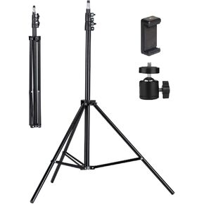 حامل ثلاثي للهاتف من 27 بوصة إلى 80 بوصة حامل فيديو للهاتف الخلوي حامل ثلاثي القوائم لهاتف iPhone Android، مثالي لتسجيل الفيديو/مدونات الفيديو/البث المباشر in Kuwait