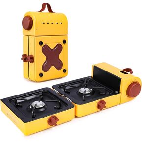 2 Burner Folding Camping Stove - Portable Propane Stove with Adjustable Burners, Perfect for Camping, Picnics, Outdoor Activities, and Emergency Use (16,000 BTU)