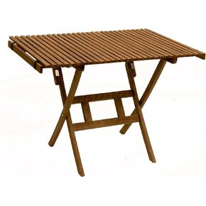 BYER OF MAINE - Pangean Roll Top Folding Wood Table, Hardwood Portable Table for Bistro, Deck, or Camping, Use Indoors or Outdoors