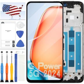 Screen Replacement for Motorola Moto G Power 2024 5G LCD Screen Display Touch Panel Digitizer Assembly Repair Parts with Frame G Power 5G 2024 XT2415 XT2415-1 XT2415-3 XT2415-5 6.7"