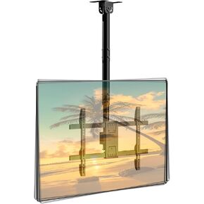 Ceiling TV Mount – Adjustable Hanging Ceiling TV Bracket Fits Most 43-86 inch LCD LED OLED 4K TVs,Pole Ceiling Mount Supports up to 132lbs, Max VESA 600x400mm,Black