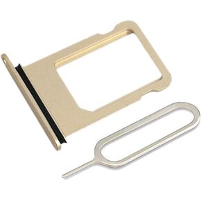 Sim Card Tray Slot Replacement for iPhone 7 Plus with Waterproof Rubber & Remover Eject Pin + Cloth (glod)