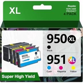 950XL 951XL Ink Cartridges Combo Pack Compatible for HP 950 951 Ink Cartridges Combo Pack Use With HP OfficeJet Pro 8600 8610 8615 8620 8100 8630 8660 8640 276DW 251DW,4 Pack Black Cyan Magenta Yellow