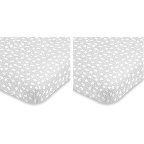 Warner Brothers Batman White and Black Batmobile, Gotham City, and Bat Signal Photo Op Nursery Fitted Crib Sheet