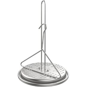 Perforated Turkey Chicken Poultry Deep Fryer Accessory Kit with Wire Handle Lifter Hook Vertical Roaster Holder Base