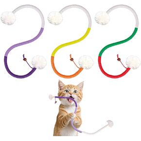 3Pcs 27.5in/70cm Cat Catnip Toys for Indoor Kitten Cat, Scratch Interactive Cat Toy with Catnip, Cotton Rope Silvervine Chew Toys, Cleaning Teeth Stick Cat Dental Care, Cat Kicker Toys for All Breeds
