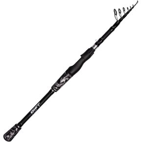RIFT Venture Telescopic Fishing Rods, Carbon Fiber Rod, Durable Solid Glass Tip, Fuji Guides, Rubber Grips, Floating Guides, Spinning Casting Travel Rod