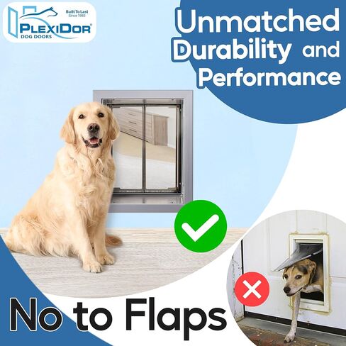 Plexidor Performance Wall Mount Pet Doors Silver - Energy Efficient Dog Door with Lock and Key in Saudi Arabia