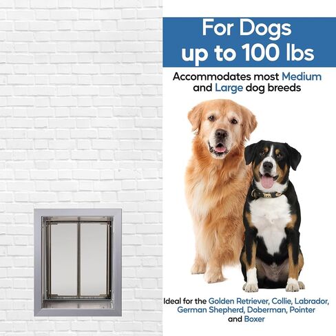 Plexidor Performance Wall Mount Pet Doors Silver - Energy Efficient Dog Door with Lock and Key in Saudi Arabia