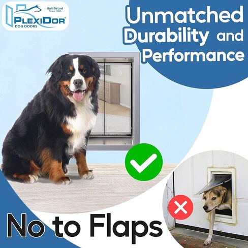 Plexidor Performance Wall Mount Pet Doors Silver - Energy Efficient Dog Door with Lock and Key in Saudi Arabia