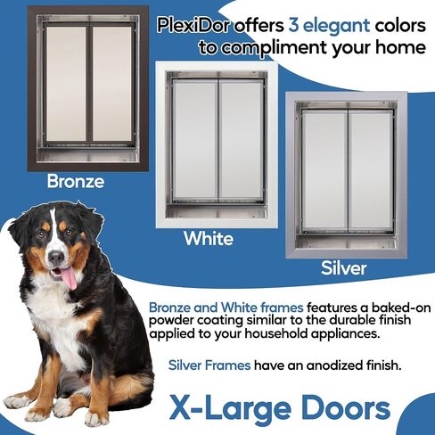 Plexidor Performance Wall Mount Pet Doors Silver - Energy Efficient Dog Door with Lock and Key in Saudi Arabia