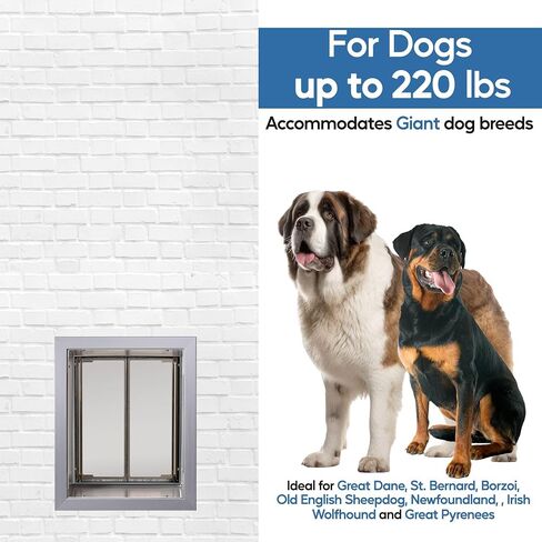 Plexidor Performance Wall Mount Pet Doors Silver - Energy Efficient Dog Door with Lock and Key in Saudi Arabia