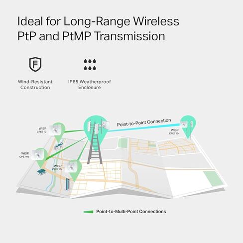 TP-Link 5GHz AC867 Long Range Outdoor CPE for PtP and PtMP Transmission | Point to Point Wireless Bridge | 23dBi | Passive PoE Powered w/Free PoE Injector | Pharos Control (CPE710) (Renewed) in Kuwait
