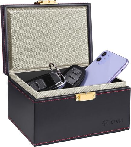 TICONN Faraday Box for Car Keys, Carbon Fiber RFID Key Fob Signal Blocker | Dual-Layer Shielding, Keyless Car Theft Protection, Phone & Card Signal Blocking, Luxurious Appearance, 3 Size Options in Kuwait