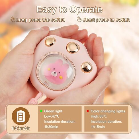 6 قطع صغيرة لطيفة على شكل مخلب قطة كهربائية لتدفئة اليد قابلة لإعادة الشحن USB محمولة وقابلة لإعادة الاستخدام مع سيليكون معلق للأطفال والنساء والرجال الشتاء الرياضات الداخلية والخارجية in Kuwait