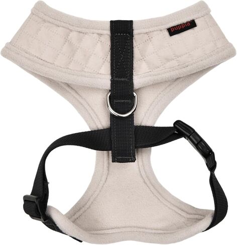 Puppia Irvin Dog Harness Over-The-Head Warm Winter Diamond Pattern Adjustable Chest for Small and Medium Dog, Cream, Medium in Kuwait