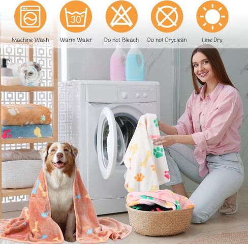 20 Pcs Puppy Blankets with Paw Print Soft Fluffy Fleece Pet Blankets Sleep Mat Flannel Throw Washable for Small Medium Large Dogs Puppy Cats, 10 Styles (24 x 16 Inches) in Saudi Arabia