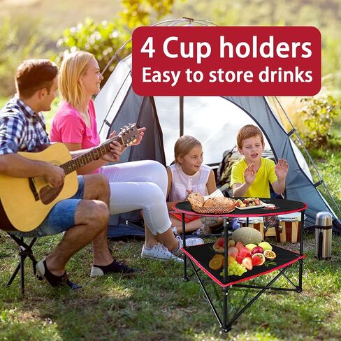 Camping Table Beach Tables for Sand Foldable with 4 Cup Holders and Carrying Bags Folding Picnic Table for Outdoor Indoor Beach BBQ Outdoor Fishing in Saudi Arabia