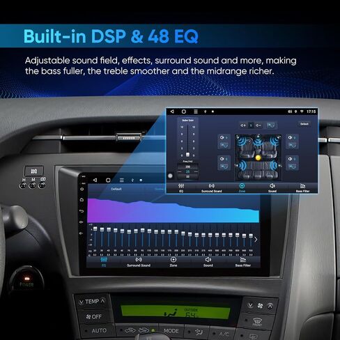 استبدال ترقية ستيريو السيارة 9 بوصات - راديو السيارة لسيارة Toyota Prius 2010-2015، وحدة رأس شاشة تعمل باللمس QLED مدمجة سلكية/لاسلكية Carplay Android Auto Bluetooth GPS Navigation Player 5GWiFi 3+32G in Saudi Arabia