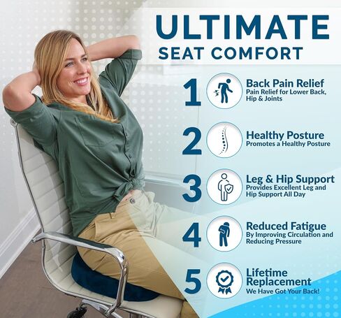 ComfiLife Doctor Recommended Seat Cushion - Premium Gel & Memory Foam Office Chair, Car Seat, Lifting Cushion - Chair Cushions for Back & Sciatica Relief - Seat Cushions for Office & Desk (Black) in Kuwait