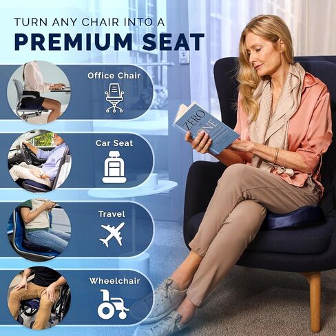 ComfiLife Doctor Recommended Seat Cushion - Premium Gel & Memory Foam Office Chair, Car Seat, Lifting Cushion - Chair Cushions for Back & Sciatica Relief - Seat Cushions for Office & Desk (Black) in Kuwait