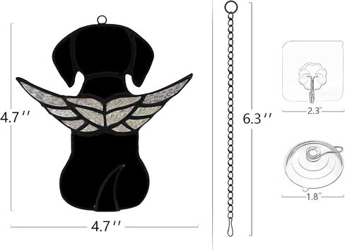 Stained Glass Angel Dog Memorial Gifts for Loss of Dog,Pet Memorial Gifts Suncatcher Ornament for Window Hanging,in Memory of Dog Passing Away Gifts,Pet Sympathy Gifts for Dogs in Saudi Arabia