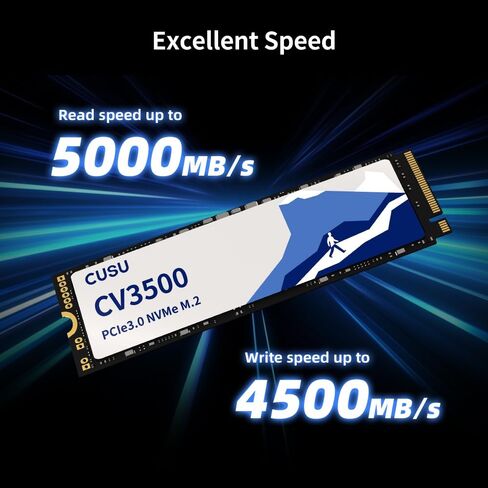 محرك أقراص الحالة الصلبة الداخلي CUSU CV3500 SSD 1 تيرابايت PCIe Gen3x4 NVMe M.2 2280، سرعة قراءة تصل إلى 3500 ميجابايت/ثانية، مع ملصق تبريد، تخزين للكمبيوتر الشخصي وسطح المكتب وأجهزة الكمبيوتر المحمولة in Saudi Arabia
