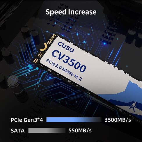 محرك أقراص الحالة الصلبة الداخلي CUSU CV3500 SSD 1 تيرابايت PCIe Gen3x4 NVMe M.2 2280، سرعة قراءة تصل إلى 3500 ميجابايت/ثانية، مع ملصق تبريد، تخزين للكمبيوتر الشخصي وسطح المكتب وأجهزة الكمبيوتر المحمولة in Saudi Arabia
