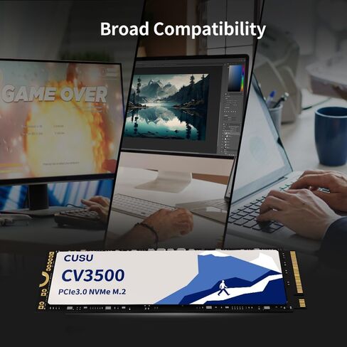 محرك أقراص الحالة الصلبة الداخلي CUSU CV3500 SSD 1 تيرابايت PCIe Gen3x4 NVMe M.2 2280، سرعة قراءة تصل إلى 3500 ميجابايت/ثانية، مع ملصق تبريد، تخزين للكمبيوتر الشخصي وسطح المكتب وأجهزة الكمبيوتر المحمولة in Saudi Arabia