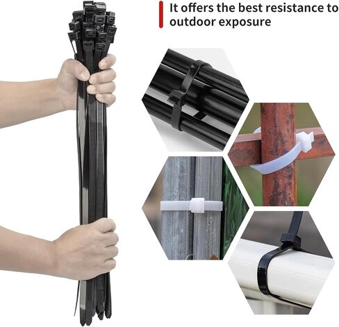 20 inch Zip Ties Heavy Duty 50 PCS, 250 LBS Ultra Strong Plastic Wire Ties, Large Cable Ties Extra Long Tie Wraps, Indoor and Outdoor UV Resistant in Saudi Arabia