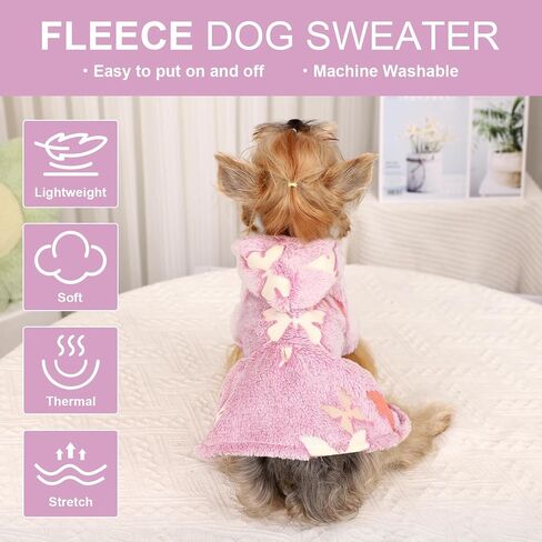 Dog Hoodie Dog Sweater Winter Dog Clothes for Small Dogs Boy Girl Pet Sweater Dress for Dogs Cold Weather Dog Coats Fall Dog Sweatshirt for Chihuahua Yorkie Cat Sweater Dog Costumes in Saudi Arabia