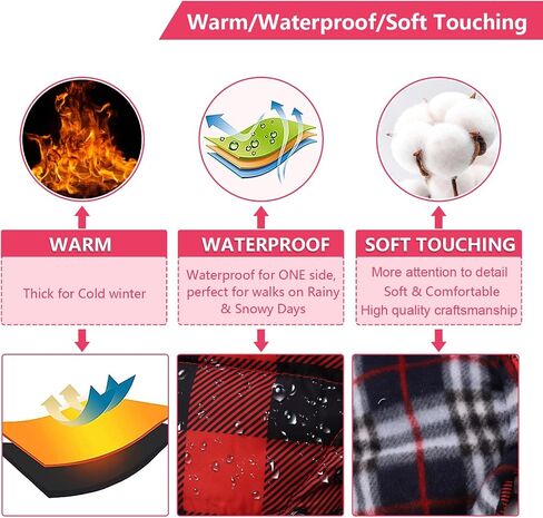 Dog Coat with Harness,Small Dog Winter Coat,Doggie Jackets with Built in Harness,Adjustable Warm Jacket for Medium Large Dogs,Pet Puppy Cold Weather Coats for Dogs Waterproof (PlaidRed, Small) in Saudi Arabia