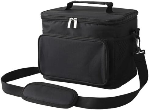 حقيبة تبريد، حقيبة تبريد قابلة للطي، حقيبة غداء كبيرة 12 علبة (10 لتر)، حقيبة تبريد ناعمة معزولة مانعة للتسرب، صندوق غداء بينتو محمول للشاطئ والتنزه سيرًا على الأقدام والتخييم وقوارب الكاياك باللون الأسود in Kuwait