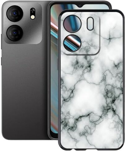 Case for BLU View 5 B160V (6.56"), Black Soft TPU Bumper Phone Case, Slim Shockproof Silicone Military Grade Drop Protective Shell for BLU View 5 B160V - Marble in Kuwait