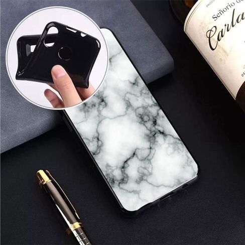 Case for BLU View 5 B160V (6.56"), Black Soft TPU Bumper Phone Case, Slim Shockproof Silicone Military Grade Drop Protective Shell for BLU View 5 B160V - Marble in Kuwait