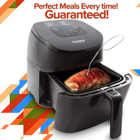 تتضمن مقلاة الهواء الرقمية NUWAVE BRIO سعة 4.5 لتر تحكمًا دقيقًا في درجة الحرارة، وأدوات تحكم رقمية بلمسة واحدة، و6 إعدادات مسبقة سهلة، والتحكم في القوة الكهربائية، وكتاب الوصفات، وتطبيق Nuwave Cooking Club in Kuwait