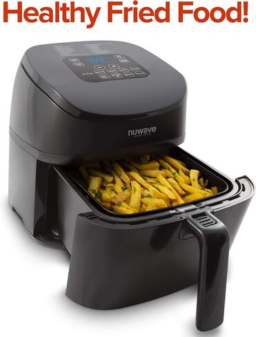 تتضمن مقلاة الهواء الرقمية NUWAVE BRIO سعة 4.5 لتر تحكمًا دقيقًا في درجة الحرارة، وأدوات تحكم رقمية بلمسة واحدة، و6 إعدادات مسبقة سهلة، والتحكم في القوة الكهربائية، وكتاب الوصفات، وتطبيق Nuwave Cooking Club in Kuwait