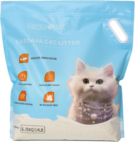 Cassava Cat Litter, 100% Plant Based, No Dust, Natural Housebreaking, Superb Clumping, Fragrance-Free, Strong Odor Control - 14lb in Saudi Arabia