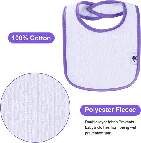 12 Pack Terry Drool Cotton Bibs, Unisex Baby Bibs with Fiber Filling Waterproof for Feeding, Teething, Drooling in Saudi Arabia
