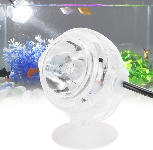 GLOGLOW Aquarium Lights, Plastic LED Fish Colourful Gradient Waterproof Submersible Night Spot Light LED Aquarium Light Fish Colored Light(US Plug White) in Saudi Arabia