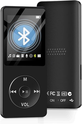 32GB Bluetooth MP3 Player with Speaker, SKYBESS HiFi Lossless MP3 Music Player for Kids, Portable MP3 Media Player with FM Radio| Voice Recorder| Alarm Clock, Supports up to 128GB, Including Earphones in Saudi Arabia