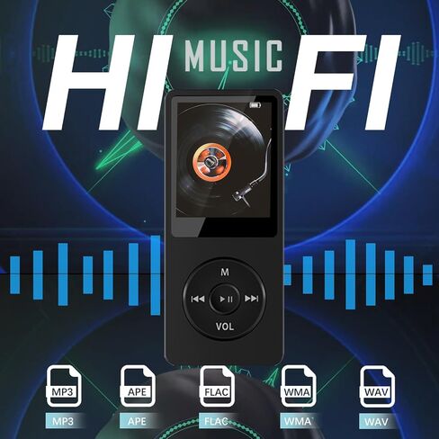 32GB Bluetooth MP3 Player with Speaker, SKYBESS HiFi Lossless MP3 Music Player for Kids, Portable MP3 Media Player with FM Radio| Voice Recorder| Alarm Clock, Supports up to 128GB, Including Earphones in Saudi Arabia