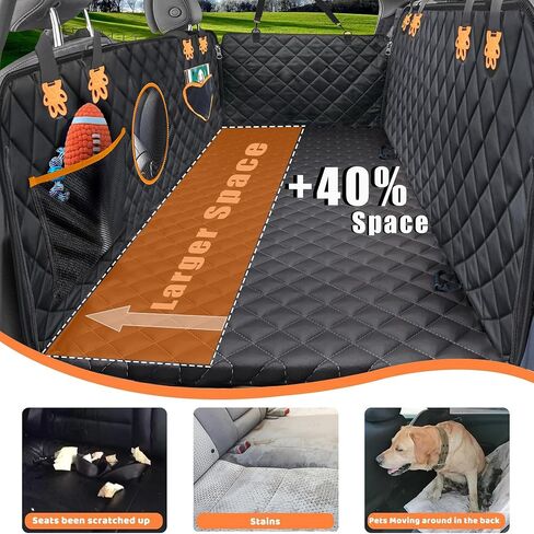 Back Seat Extender for Dogs, 600D Anti-Scracth Dog Car Seat Cover with Hard Bottom,NonSlip Dog Hammock for Car Backseat Protector ,100%Waterproof Dog Car Seat Bed with Mesh Window for Car/Truck/SUV in Saudi Arabia